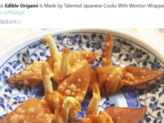 日本推特用戶「@key_daisuki」分享的可食用「紙鶴」。